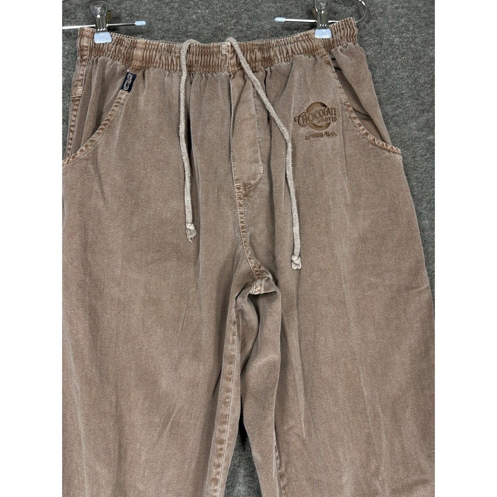 Crazy Shirts Hawaii Pants Mens M Brown Original Chocolate Dyed Elastic Waist